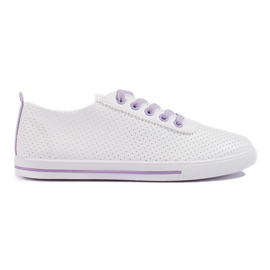 Sneakers traforate da donna bianca