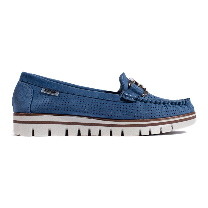 Goodin Mocassini platform blu traforati