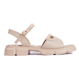 Goodin Comodi sandali da donna in pelle beige
