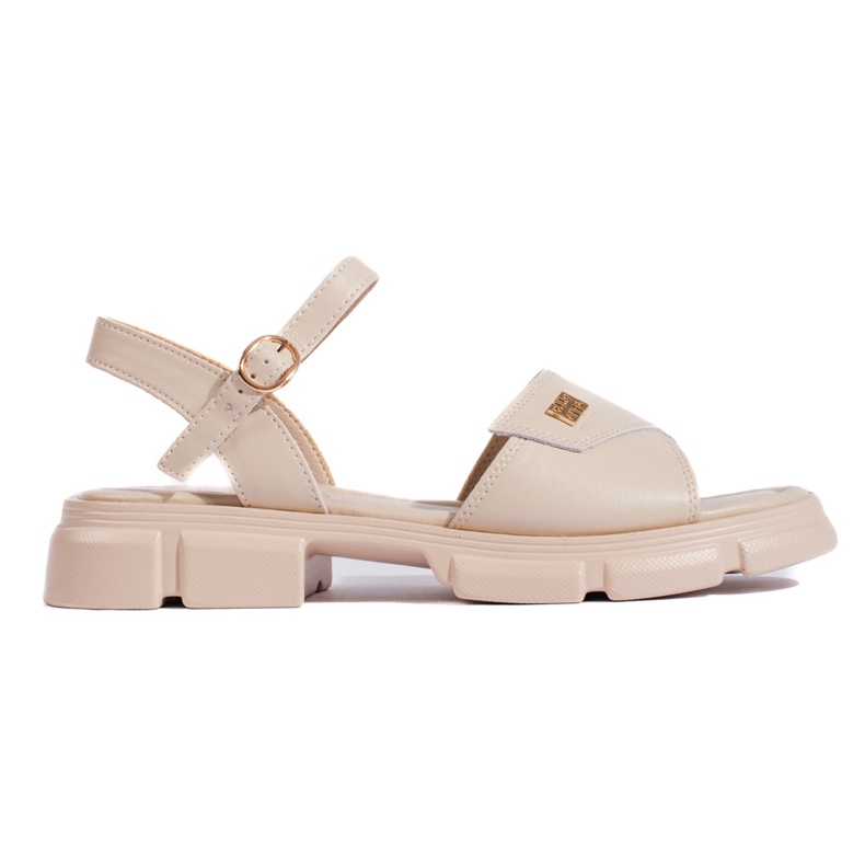 Goodin Comodi sandali da donna in pelle beige