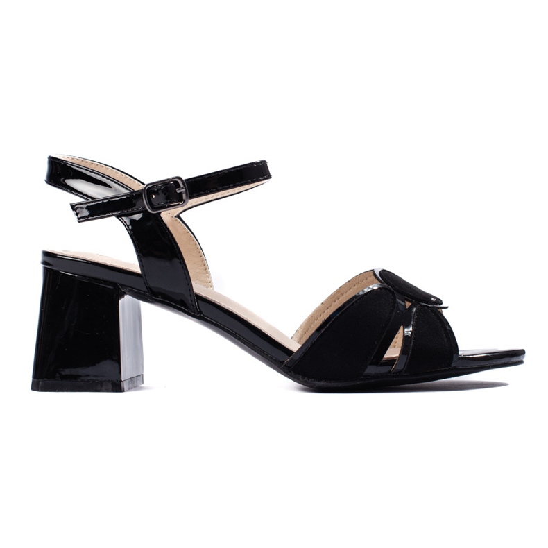 Goodin Sandali da donna con tacco alto in vernice nera nero