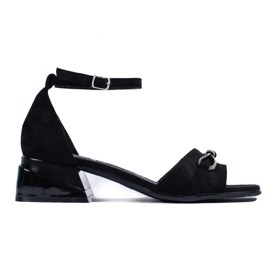 Goodin Sandali in camoscio nero con tacco basso