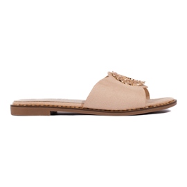 Goodin Ciabatte da donna in camoscio beige