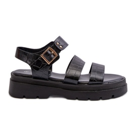 Sandali Da Donna Con Suola Grossa, Colore Nicarda Nero