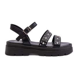 Sandali Decorati da Donna Eco Pelle Nero Arcida