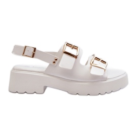 Sandali Da Donna Con Fibbie In Eco Pelle Bianco Konanttia