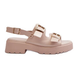 Sandali Da Donna Con Fibbie In Eco Pelle Beige Konanttia