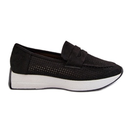 Mocassini Da Donna Sul Plateau Eco Camoscio Nero Inesqua