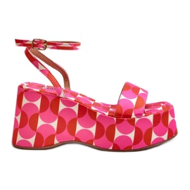 Sandali Fantasia Su Plateau E Zeppa Fucsia Wiandia rosa