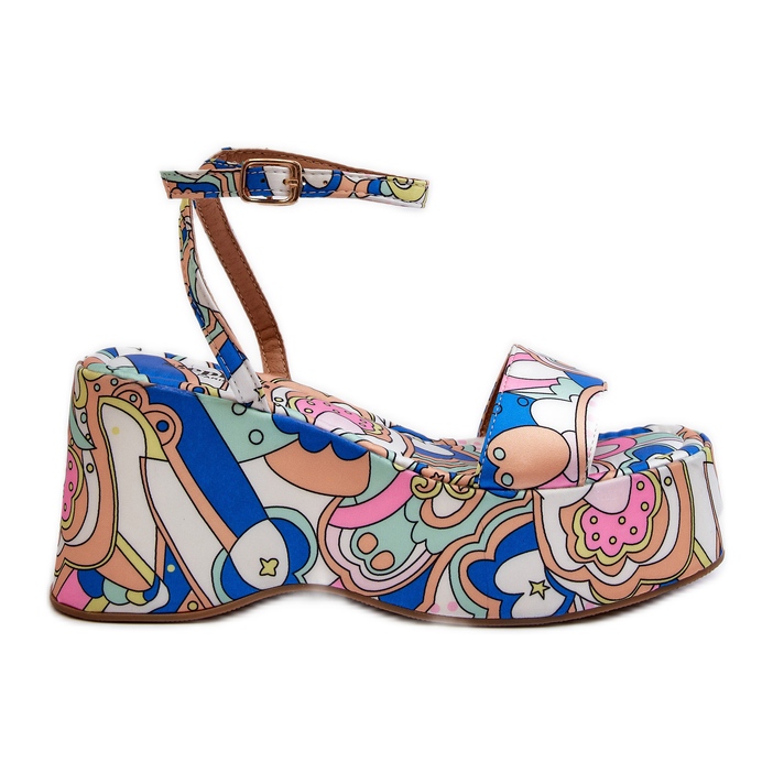 Sandali Fantasia Su Plateau E Zeppa Wiandia Multicolor multicolore