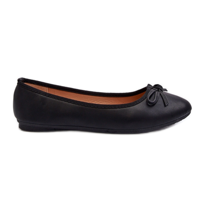 Ballerine in ecopelle con fiocco, sandalo nero