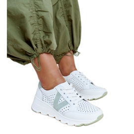 Sneakers Vinceza in pelle bianca traforata