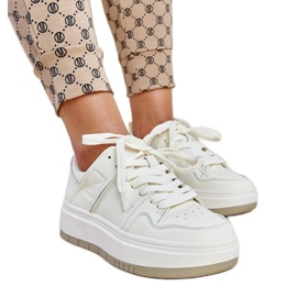 Scarpe da ginnastica in pelle bianca bianco