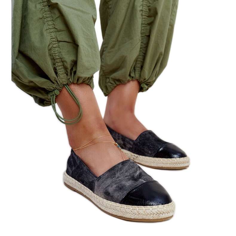 Espadrillas Surana nere lucide nero