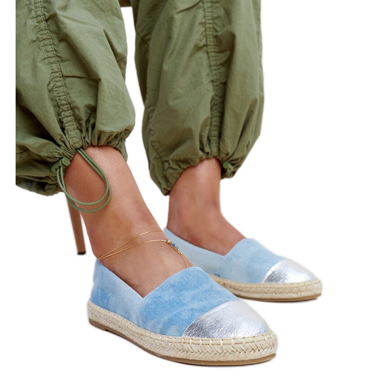 Espadrillas Surana lucide blu e argento