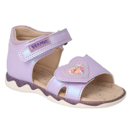 Sandali da bambino Befado con inserto in pelle 170P094 viola con cuore