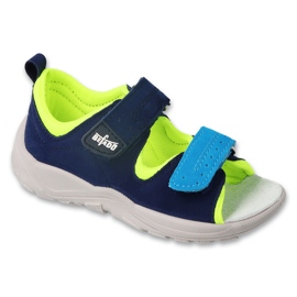 Sandali per bambini Befado blu navy/giallo neon 721P008
