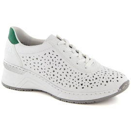 Comode scarpe in pelle Rieker W RKR692 bianche bianca