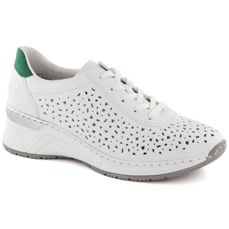 Comode scarpe in pelle Rieker W RKR692 bianche bianca