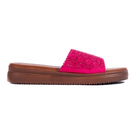 Ciabatte da donna con plateau fucsia rosa