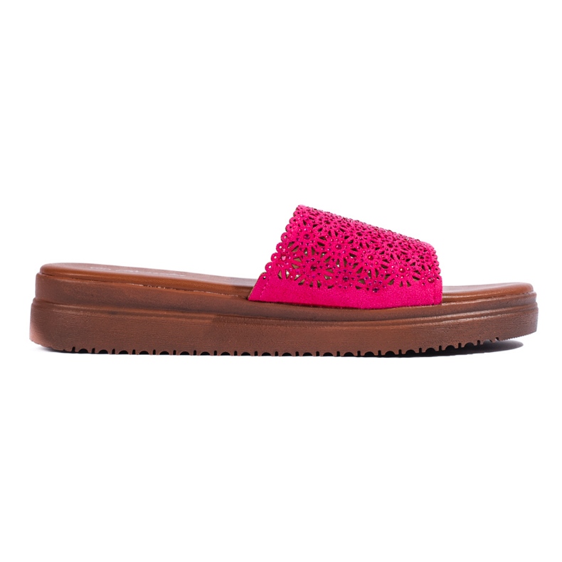 Ciabatte da donna con plateau fucsia rosa