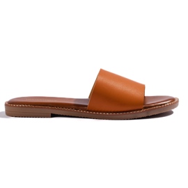Ciabatte basse color cammello da donna marrone