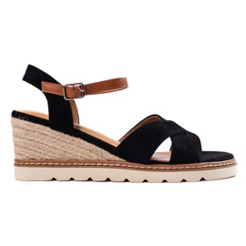 Sandali con zeppa neri da donna nero