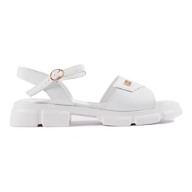 Goodin Comodi sandali da donna in pelle bianca bianco