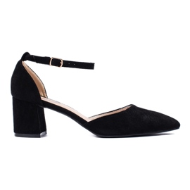 Décolleté da donna in camoscio nero