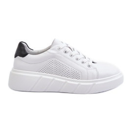 Sneakers da donna con plateau in pelle bianche Gatira bianco