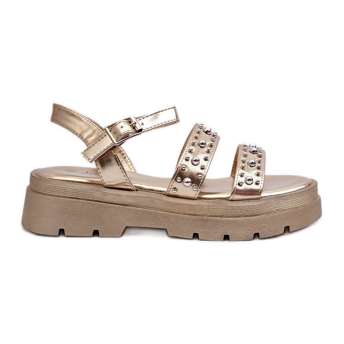 Sandali Decorati da Donna Eco Pelle Oro Arcida d'oro