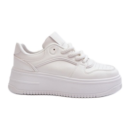 Sneakers Platform da Donna in Eco Pelle Bianca Vhisper