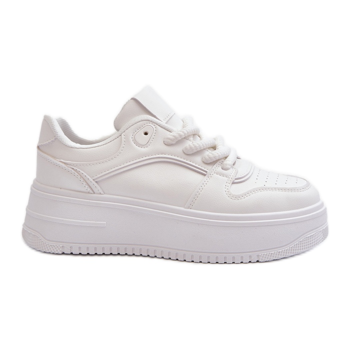Sneakers Platform da Donna in Eco Pelle Bianca Vhisper