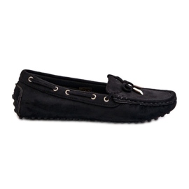 Mocassini da Donna in Eco Camoscio Nero Anemilda