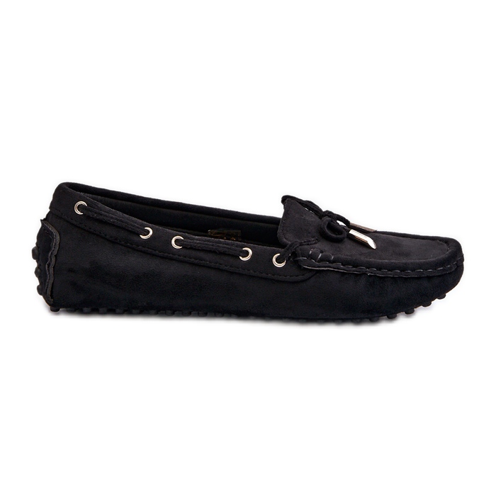Mocassini da Donna in Eco Camoscio Nero Anemilda