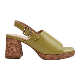Sandali Da Donna In Eco Pelle Con Tacco Alto Sergio Leone SK572 Pistacchio verde