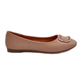 Ballerine In Ecopelle Con Decorazione, Enicoria Beige Scuro