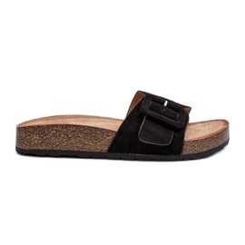 Infradito Da Donna Con Fibbia In Eco Camoscio Nero Laeltia