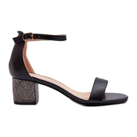 Sandali da Donna Realizzati in Eco Pelle Con Tacco Alto Decorato, Wiatalia Nero