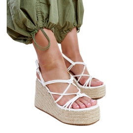 Sandali con zeppa Mara bianchi bianco