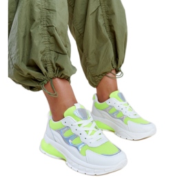 Sneakers bianche e verdi con suola spessa Matea bianco