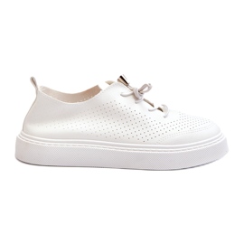 Sneakers bianche traforate da donna bianca