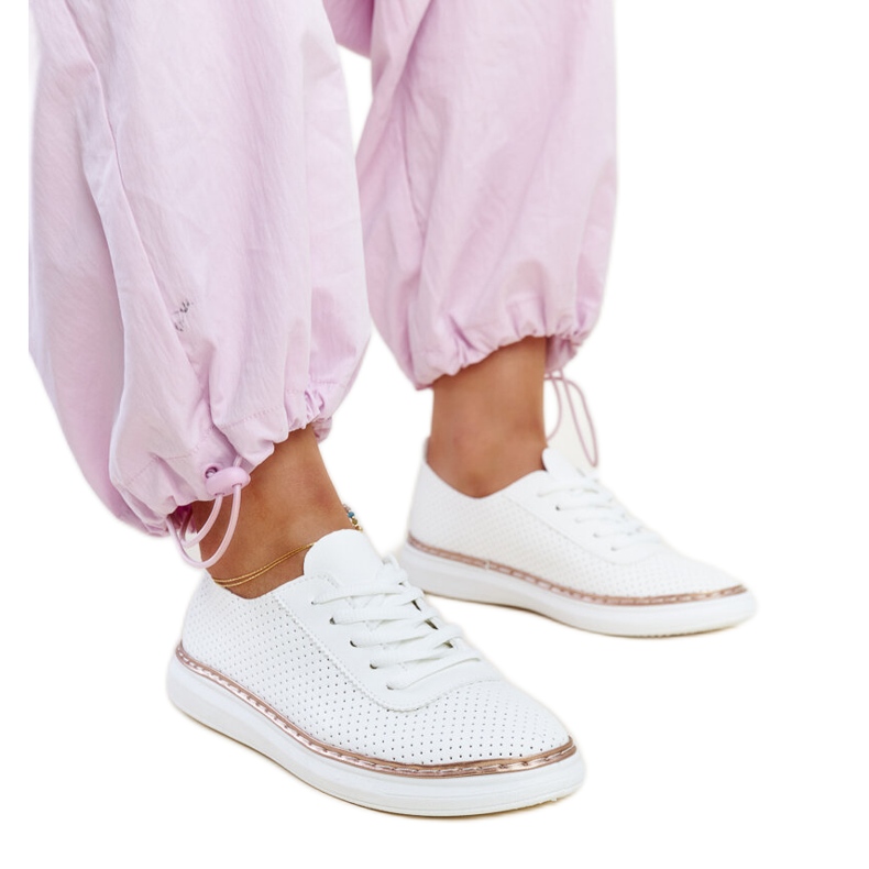 Sneakers Biserka bianche traforate bianca