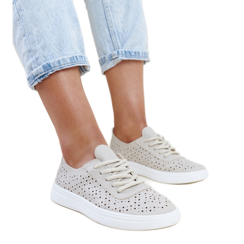 Sneakers Manoek traforate beige