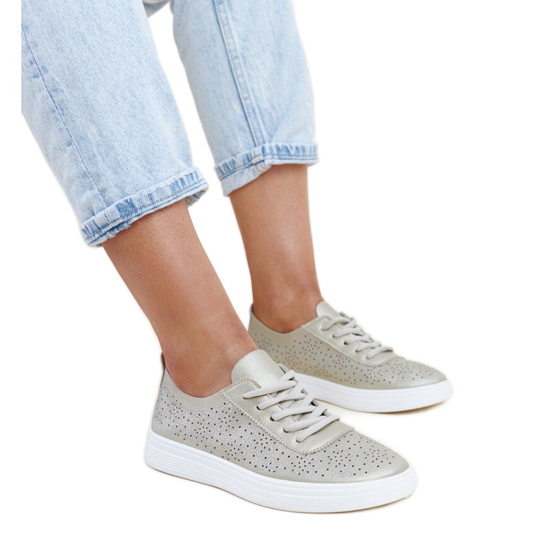 Sneaker Whitley in ecopelle color oro d'oro