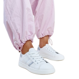 Sneakers in ecopelle bianca e argento di Berdine bianco