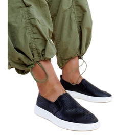Sneaker Dafina slip-on nere traforate nero