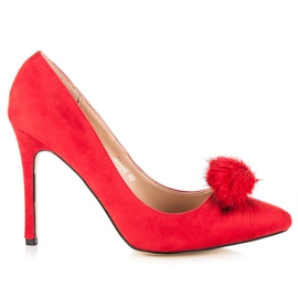 Coco Perla Décolleté con pompon rosso