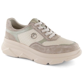Scarpe sportive da donna in pelle beige Filippo DP6108/24 BE