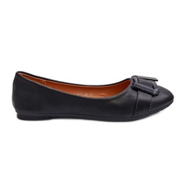 Ballerine in Eco Pelle Con Cinturino e Decorazione, Nero Cadwenla